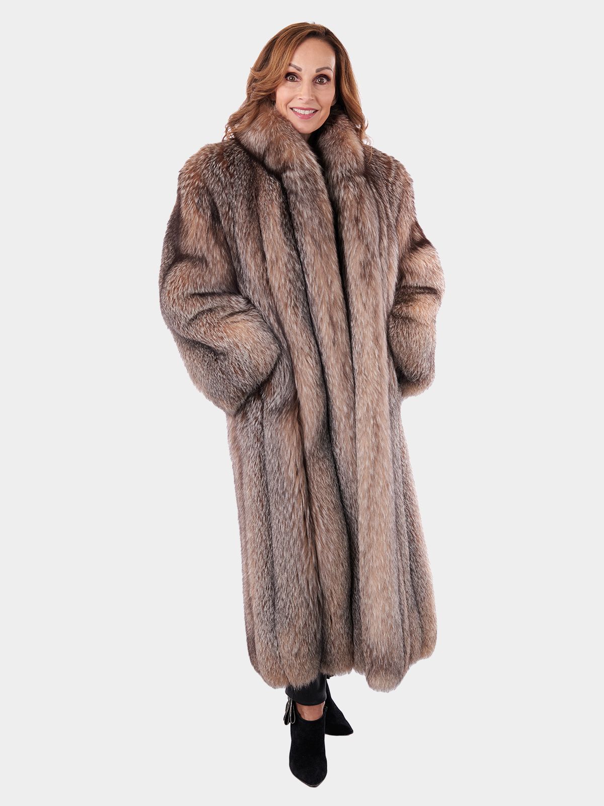 Woman's Crystal Fox Fur Jacket - Estate Furs