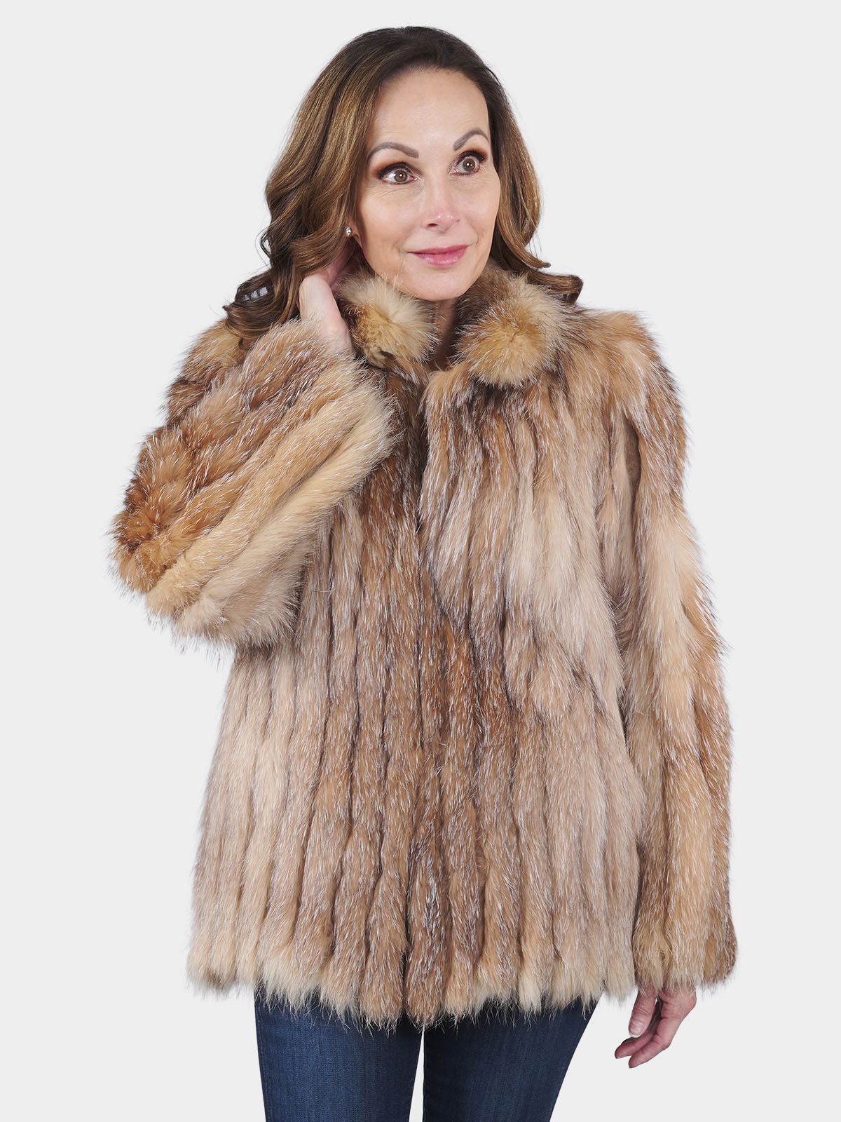 Women's Crystal Fox Fur Jacket