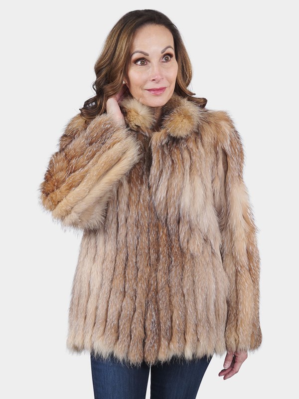 Woman's Crystal Fox Fur Jacket