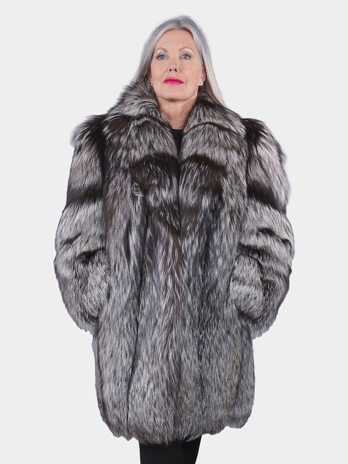 Women s Silver Fox Fur Stroller Estate Furs