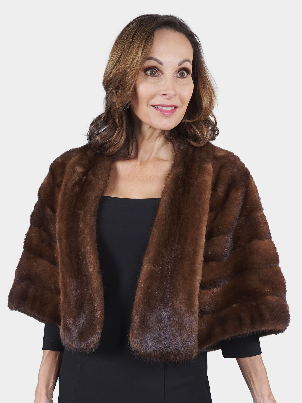 Queenshiny Womens Knitted Mink Fur Stole Cape