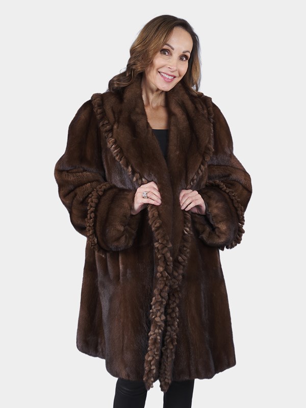 Woman's Demi Buff Female Mink Fur Swing Stroller