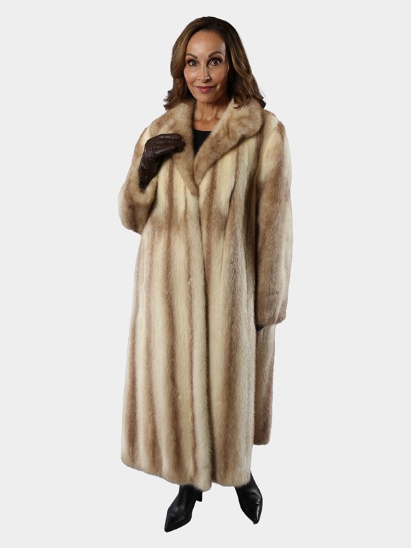 Woman's Brown Cross Mink Fur Coat