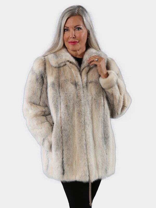 Woman's Cross Mink Fur Jacket
