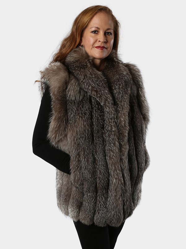 Woman's Indigo Fox Fur Vest