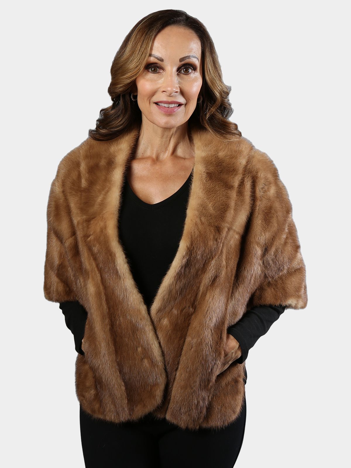 Vintage Mink Fur Stole Wrap 5 Pelts Full Body Scarf Clip Closure