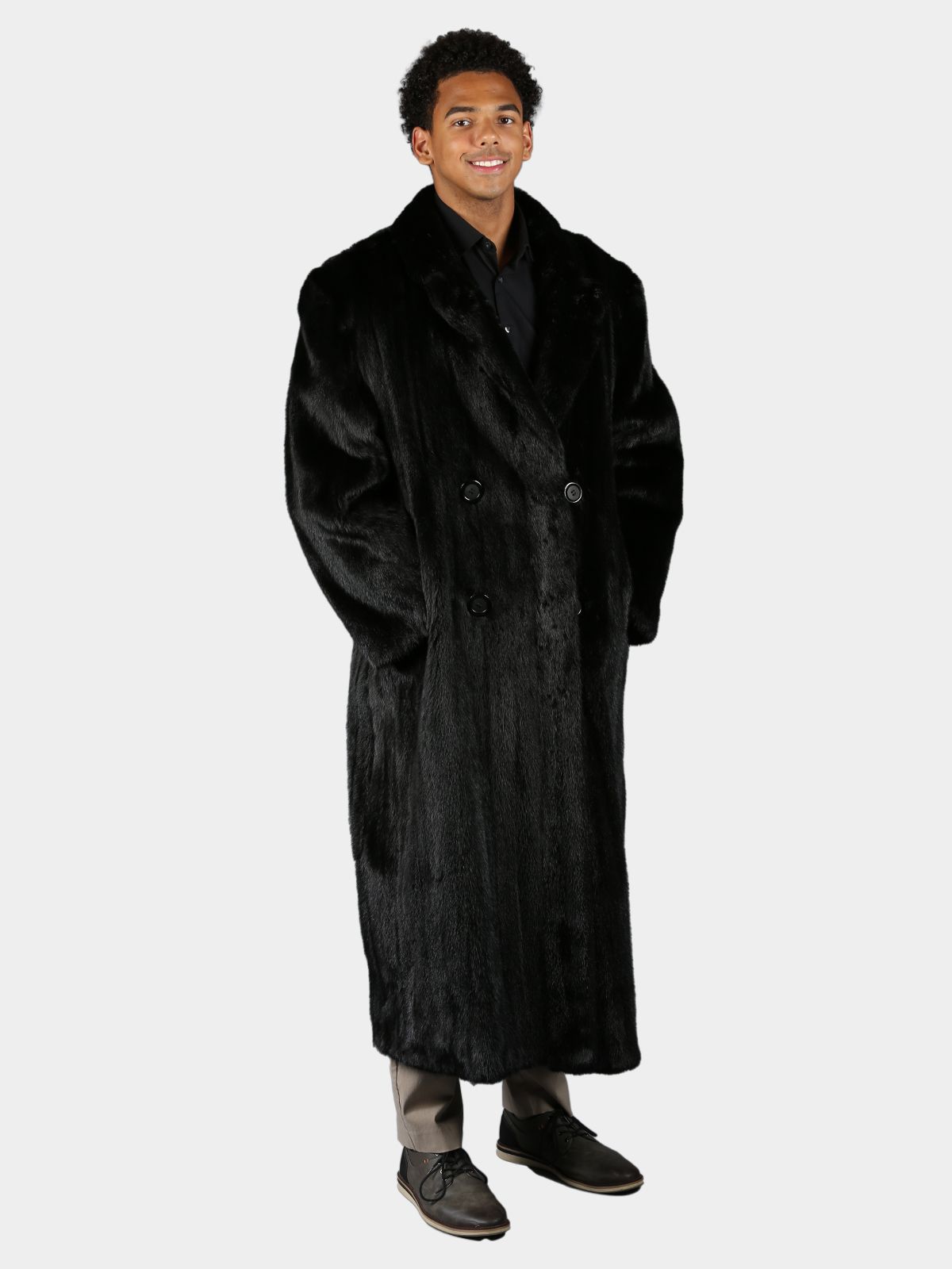 Man s Natural Ranch Mink Fur Coat