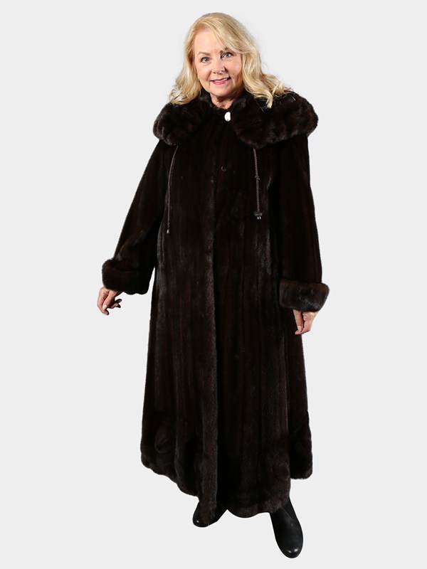 Woman's Mahogany Female Mink Fur Coat