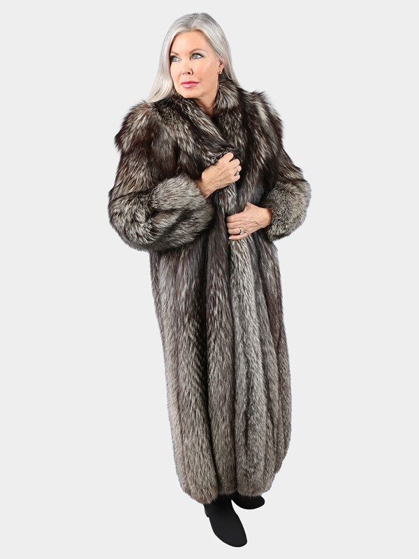 Woman's Silver Fox Fur Coat