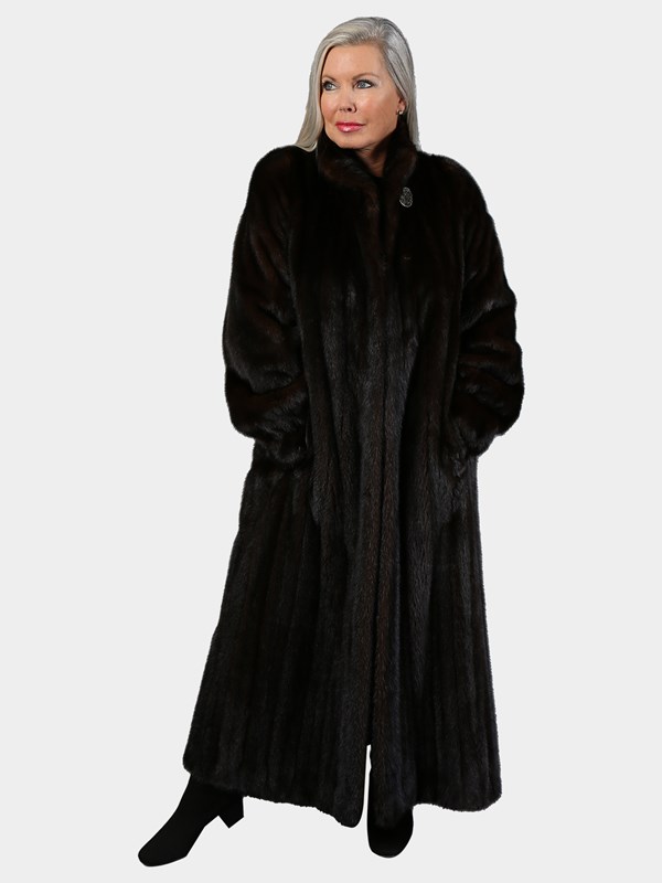 Woman's Mahogany Female Mink Fur Coat