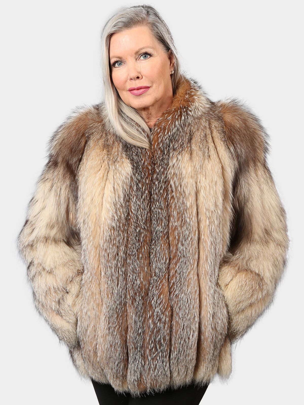 Women's Crystal Fox Fur Jacket