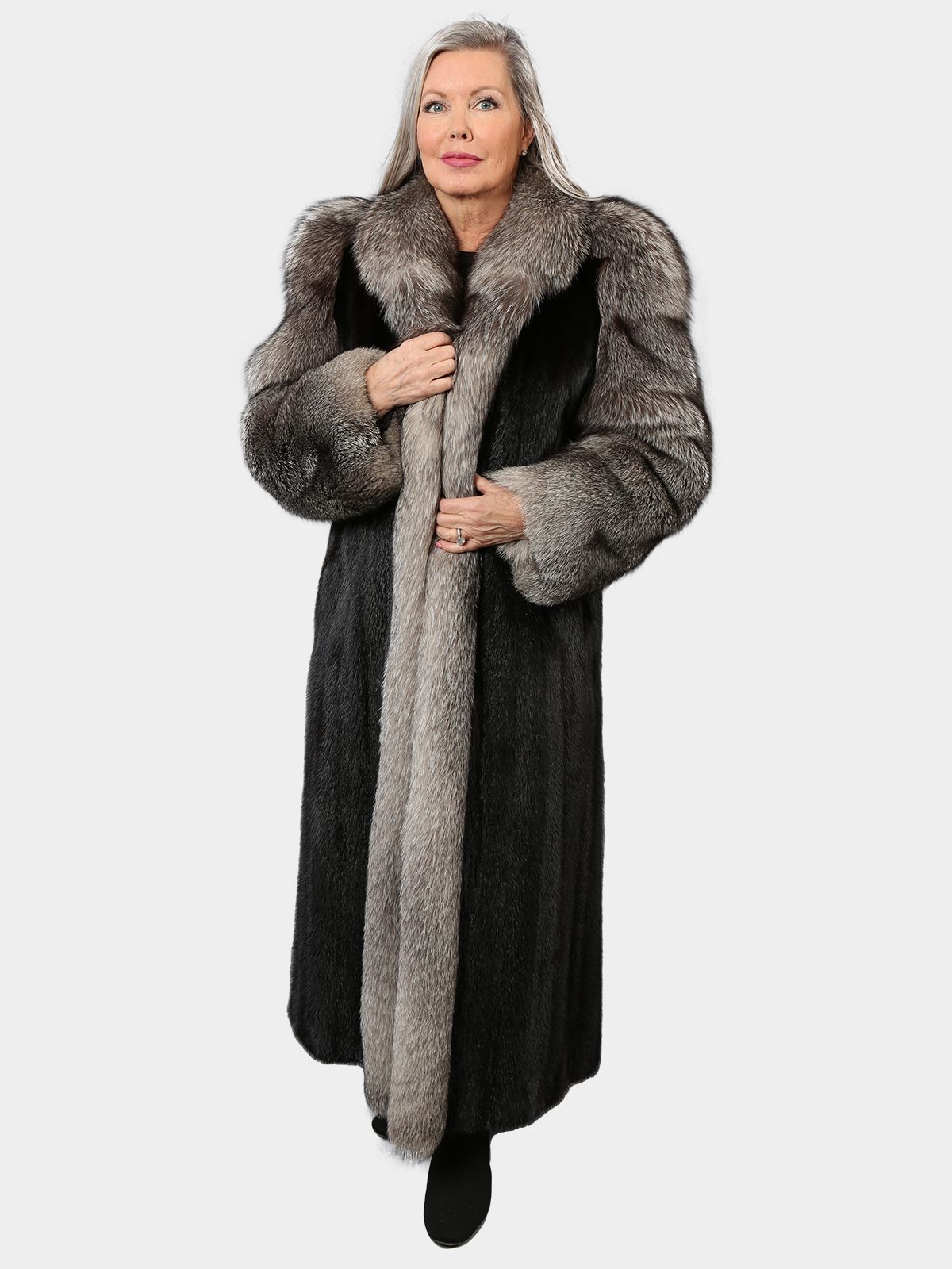 Monogram Shearling Coat - Luxury Grey