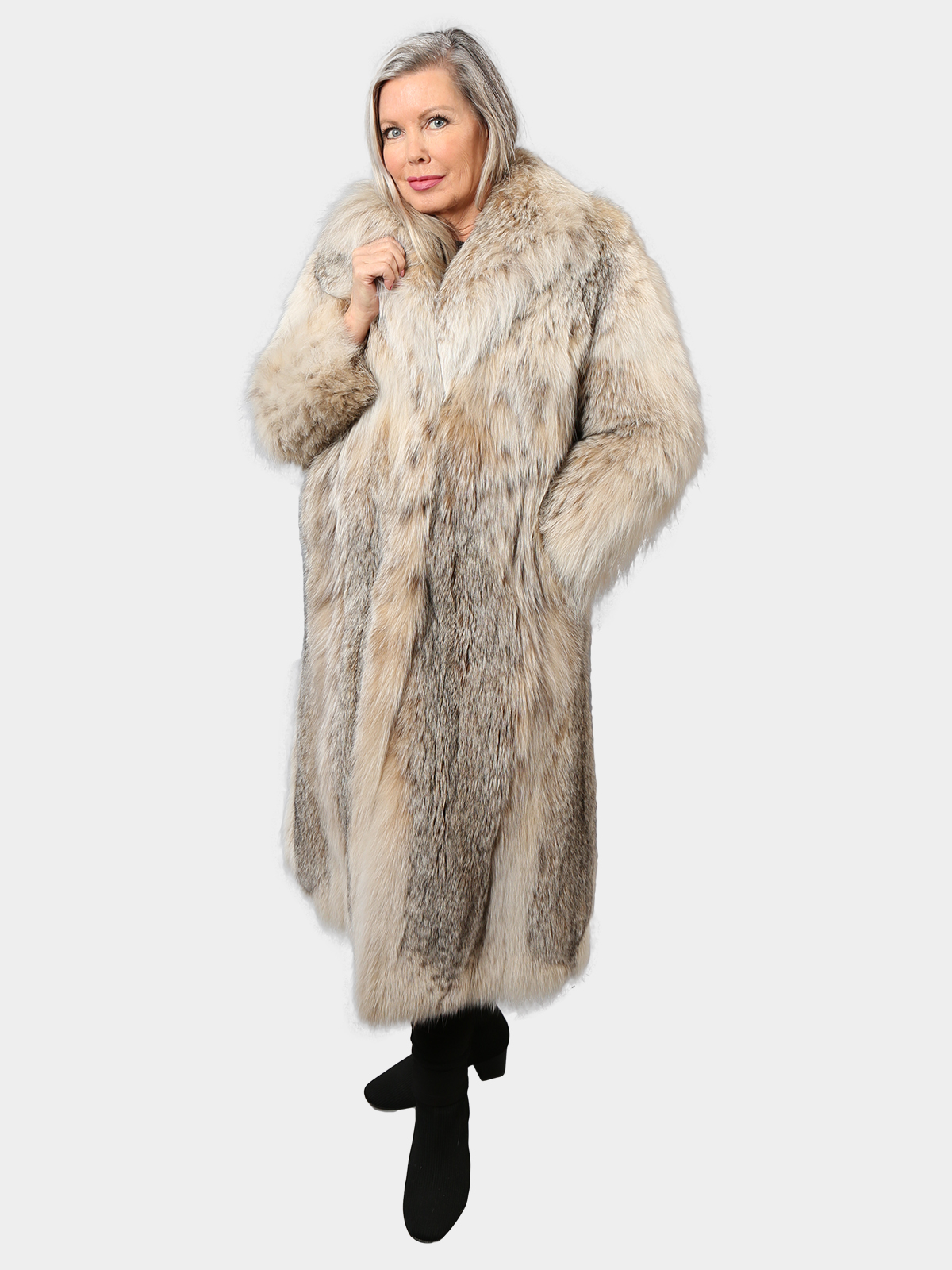 Lynx Women's Fur Coat with Hood