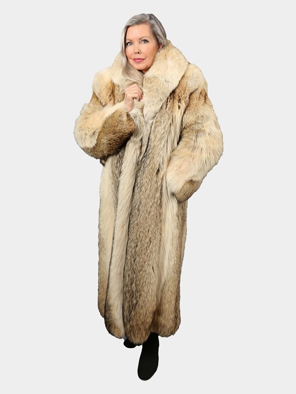 Mens Coyote Fur Coat Zipper