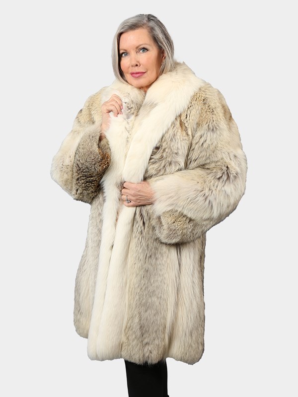 Woman's Coyote Fur 3/4 Coat