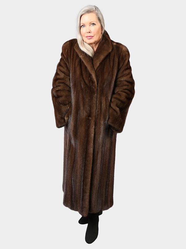 Woman's Light Mahogany Mink Fur Coat