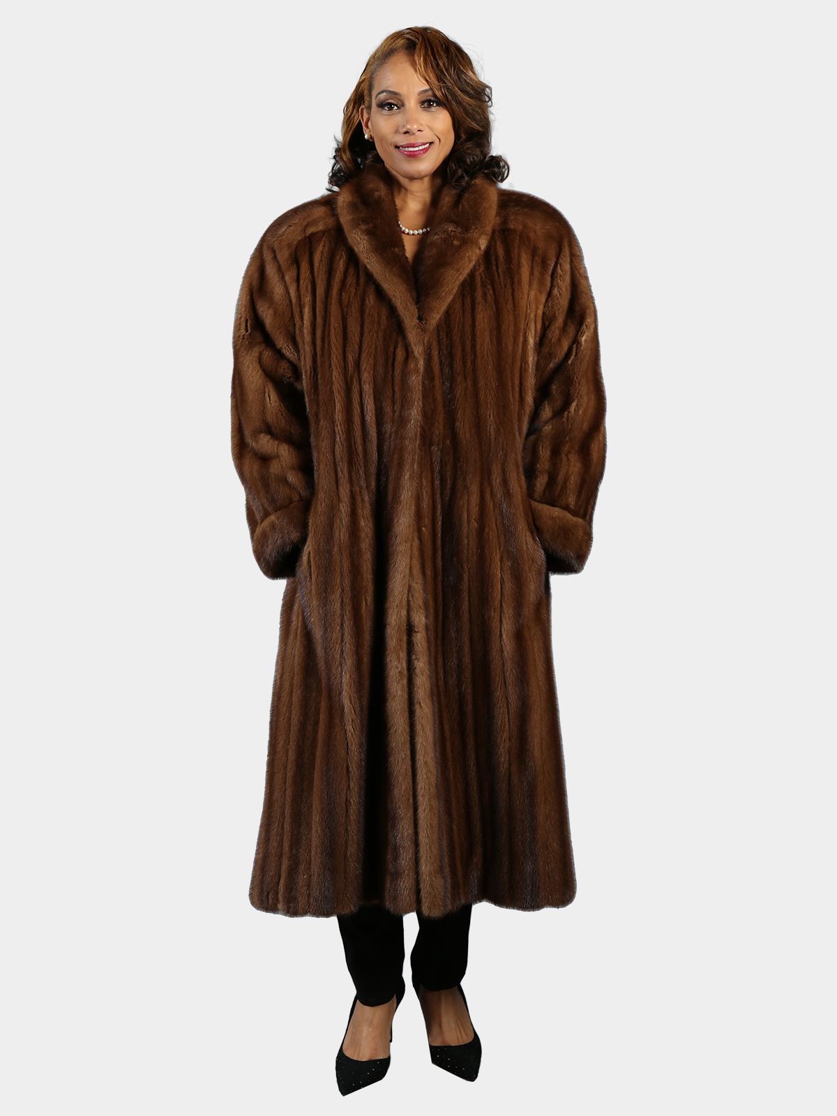 Real Fur/ Genuine Mink Fur Coat/demi Buff Mink Coat/ Real Hooded Mink Coat/  Long Mink Coat 