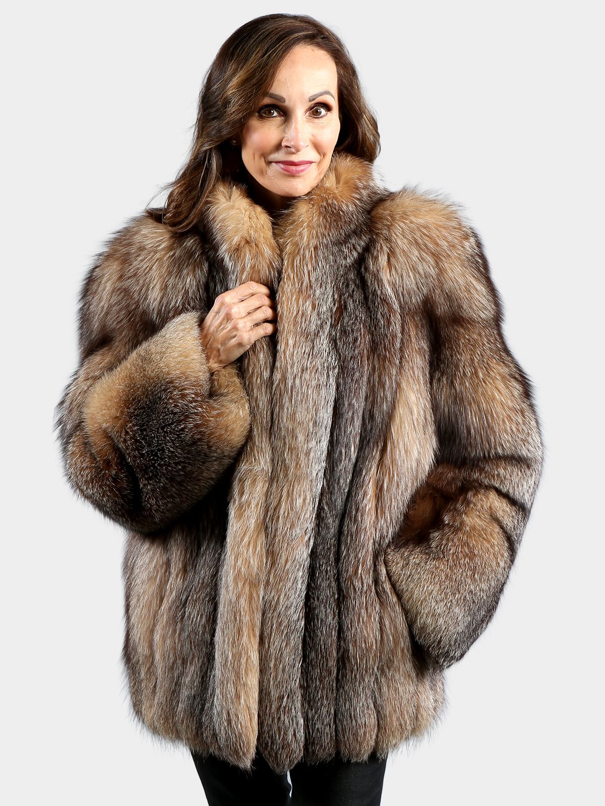 Woman's Crystal Fox Fur Jacket - Estate Furs