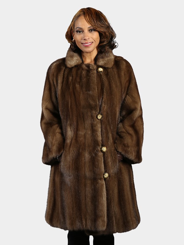 Woman's Lunaraine Mink Fur 3/4 Coat