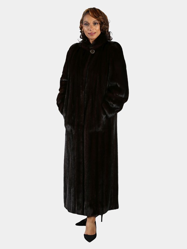 Woman's Deep Mahogany Female Mink Fur Coat