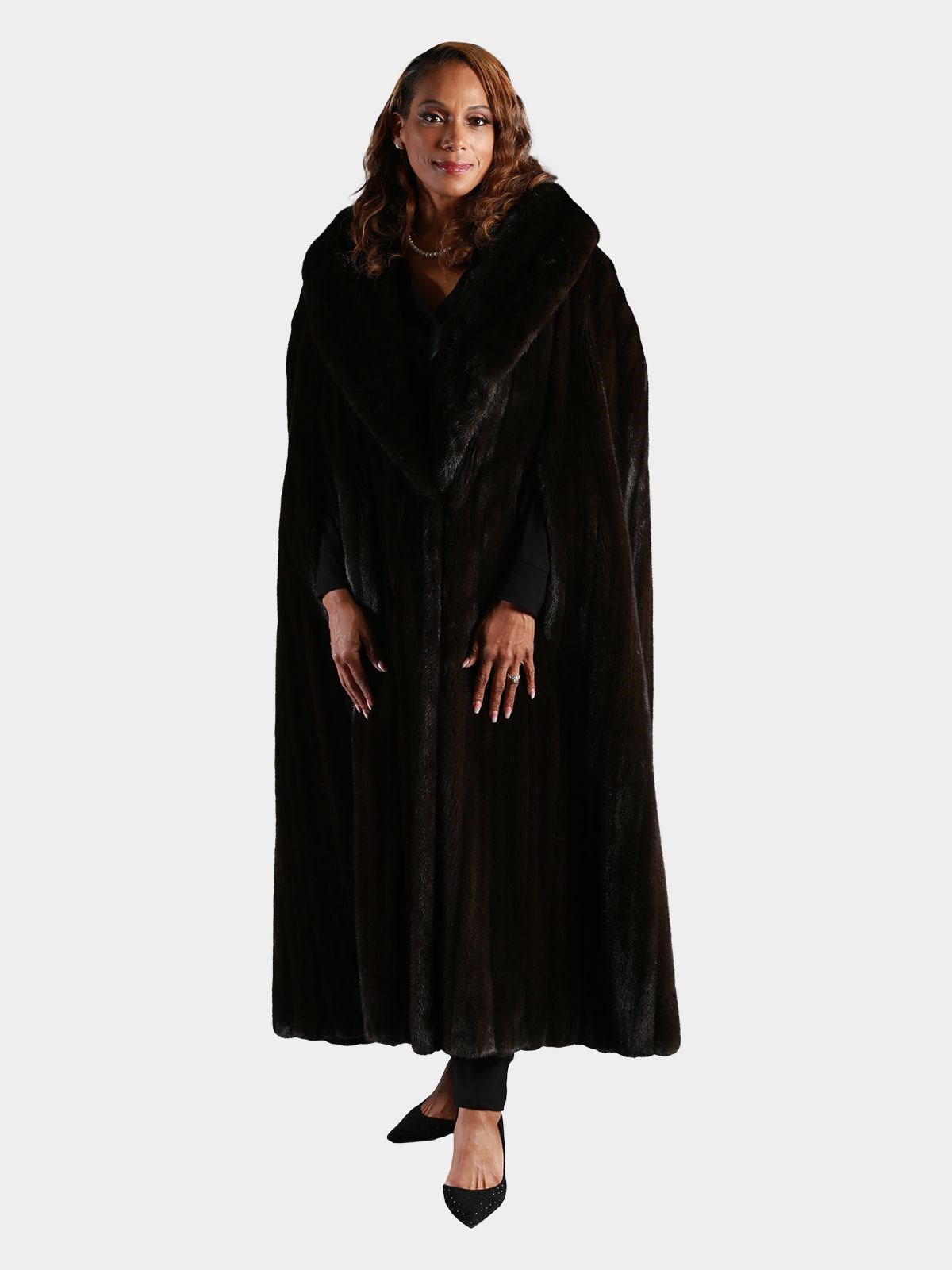 Woman's Plus Size Ranch Female Mink Fur Cape