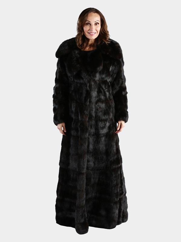 Woman's Vintage Black Dyed Sable Fur Coat