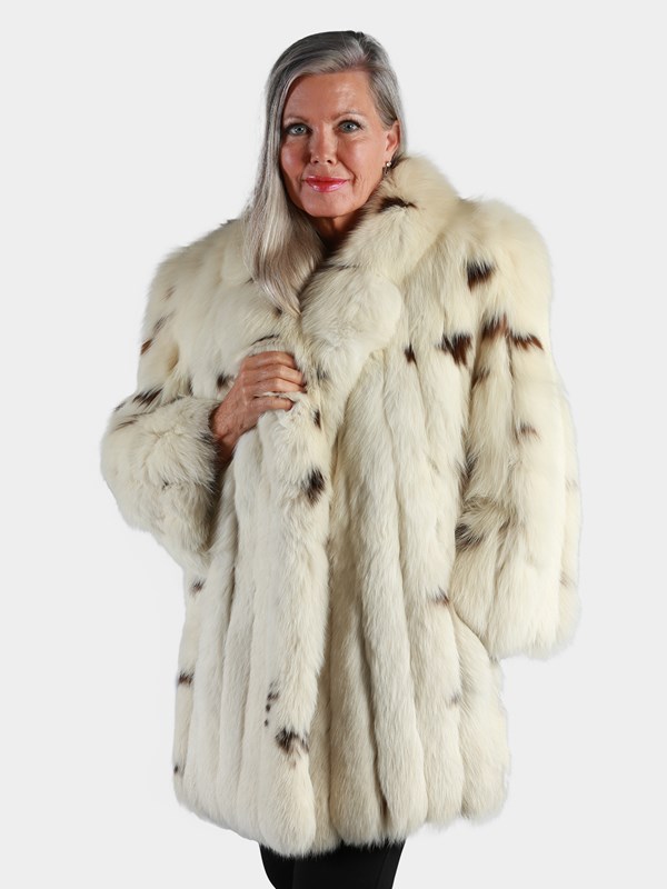 Woman's Lynx Dyed Fox Fur Jacket