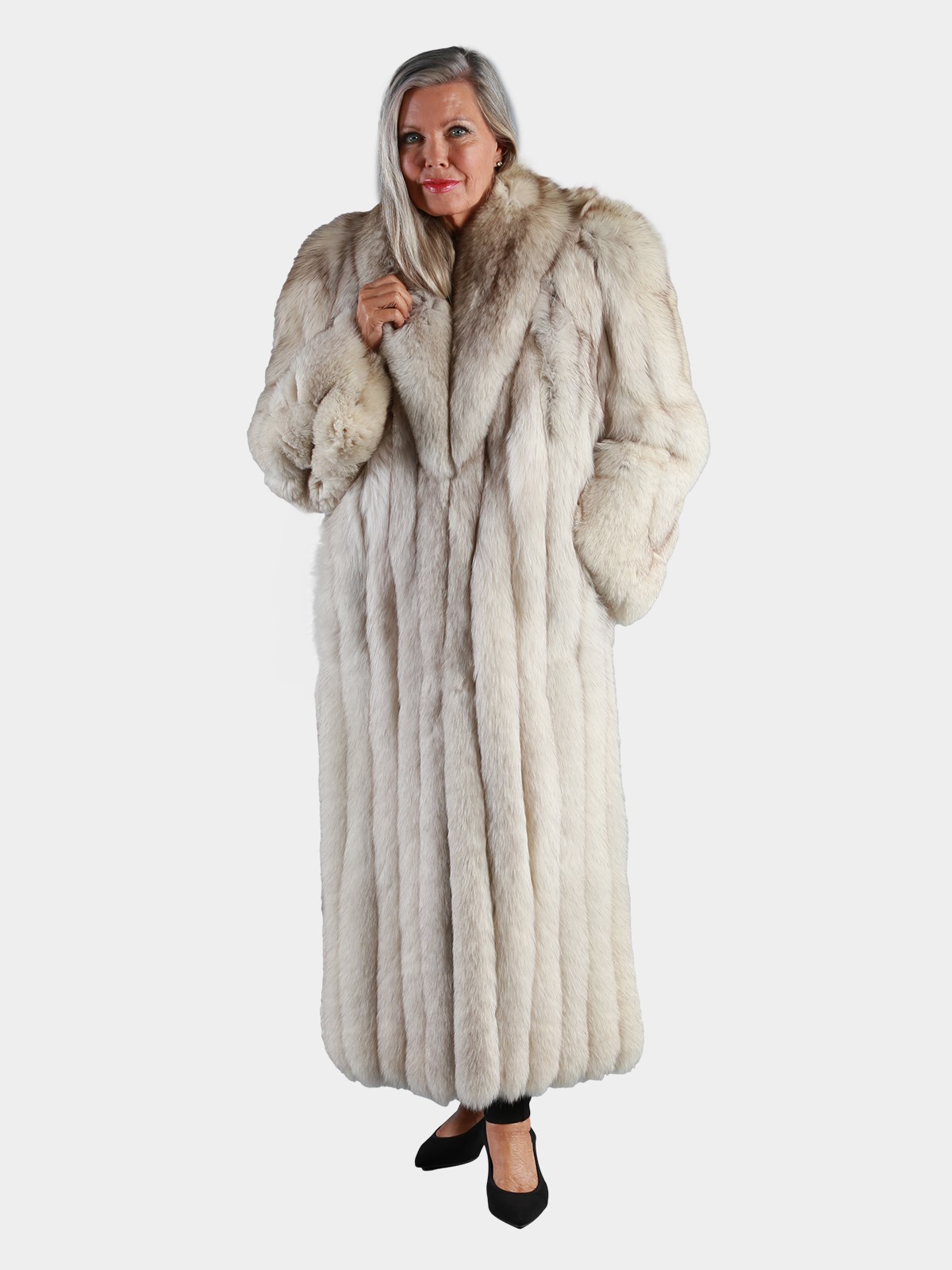 Woman's Natural Blue Fox Fur Coat