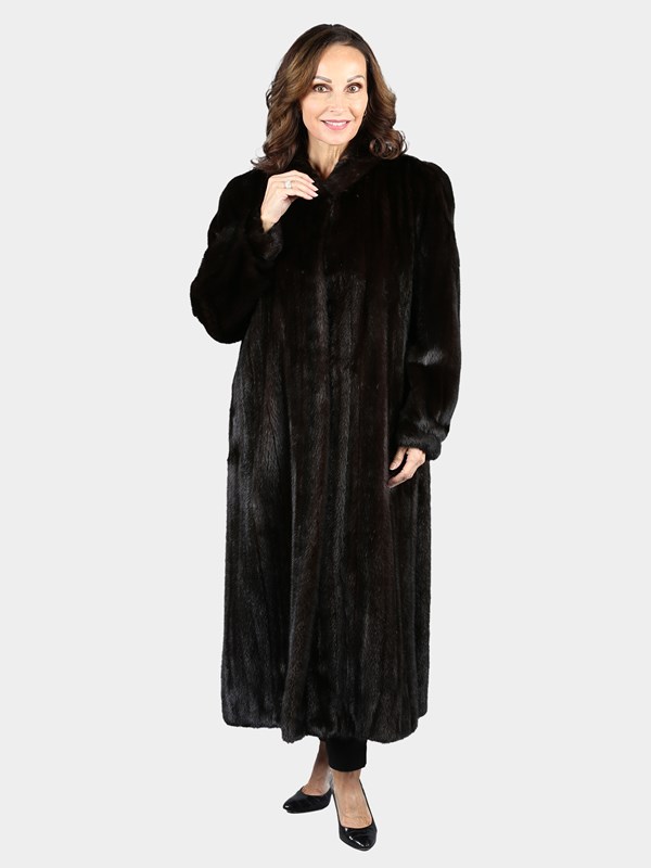 Woman's Natural Deep Mahogany Female Mink Fur Coat