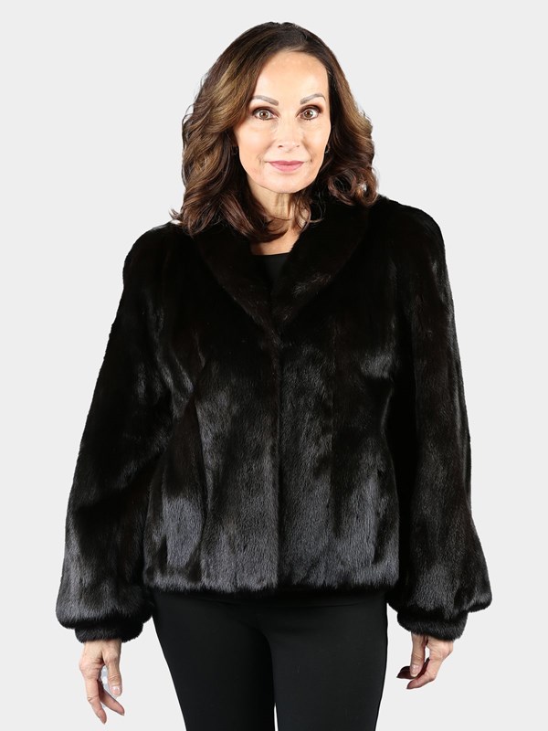 Woman's Natural Ranch Female Mink Fur Jacket