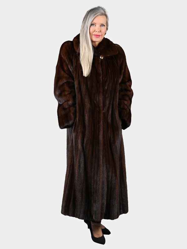 Woman's Natural Mahogany Female Mink Fur Coat