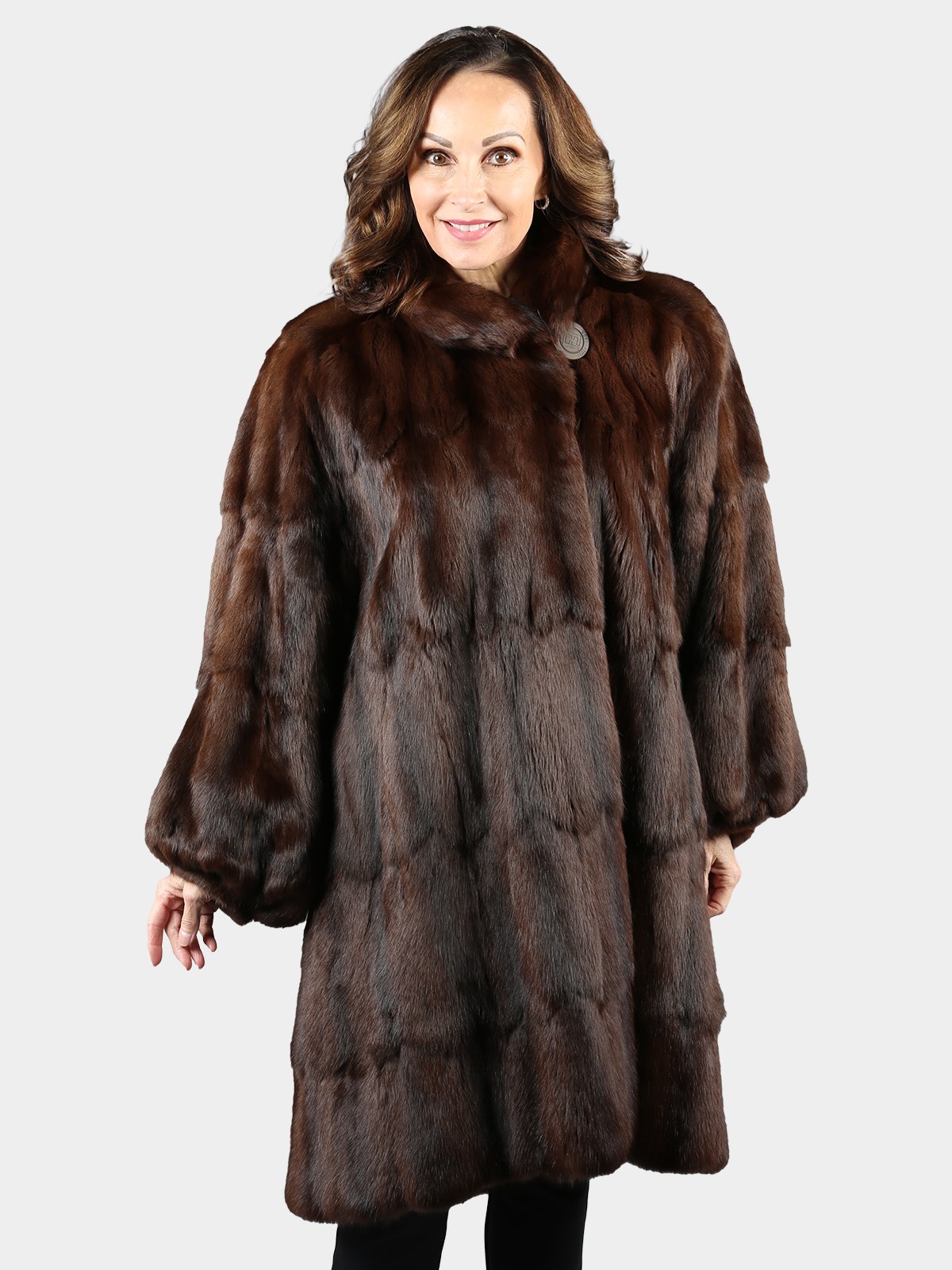 Woman's Vintage Natural Brown Squirrel Fur 3/4 Coat by Fendi