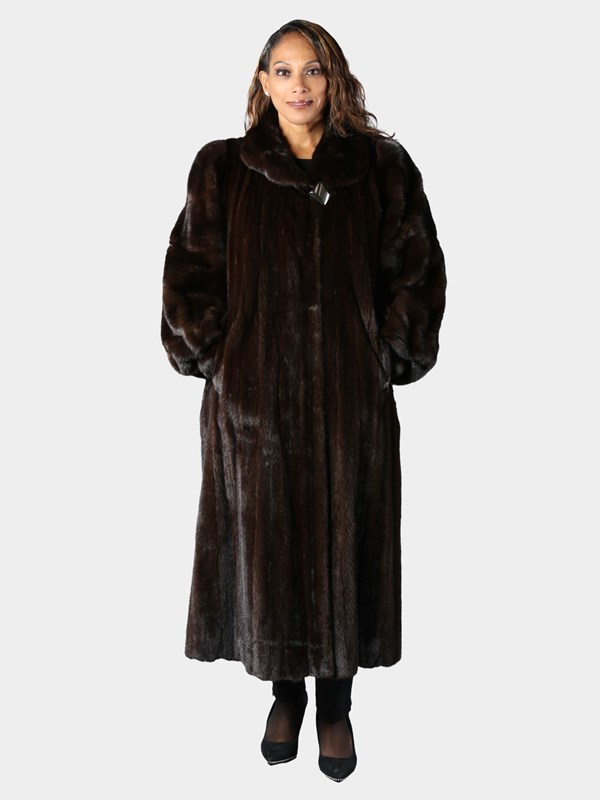 Woman's Natural Mahogany Female Mink Fur Coat