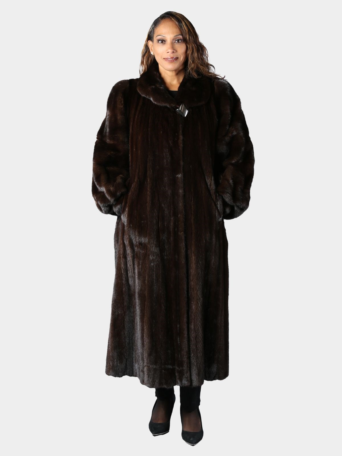 Woman's Natural Mahogany Female Mink Fur Coat