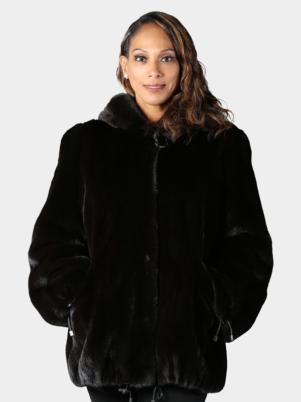 Woman's Natural Ranch Female Mink Fur Parka