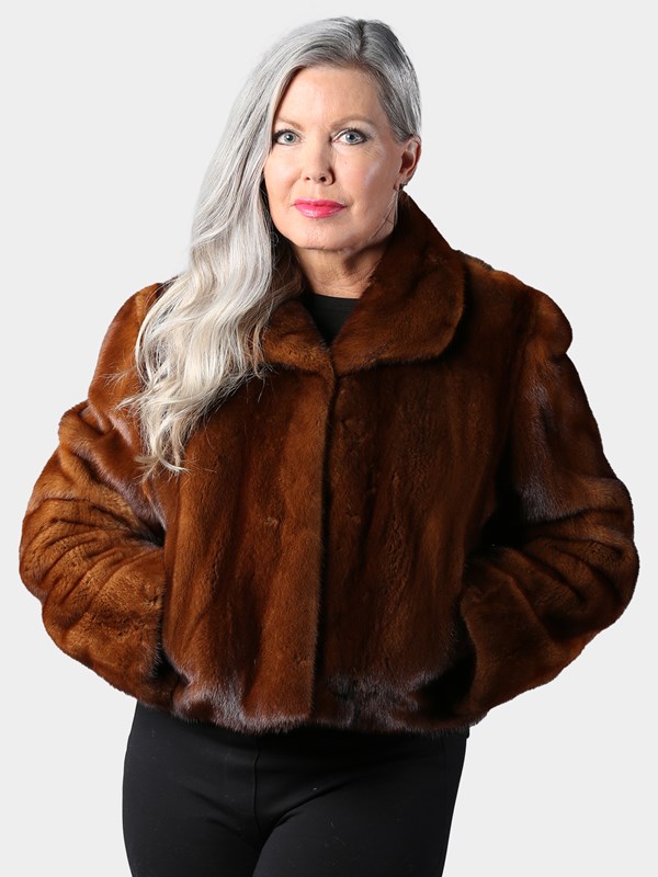Woman's Whiskey Female Mink Fur Bolero Jacket