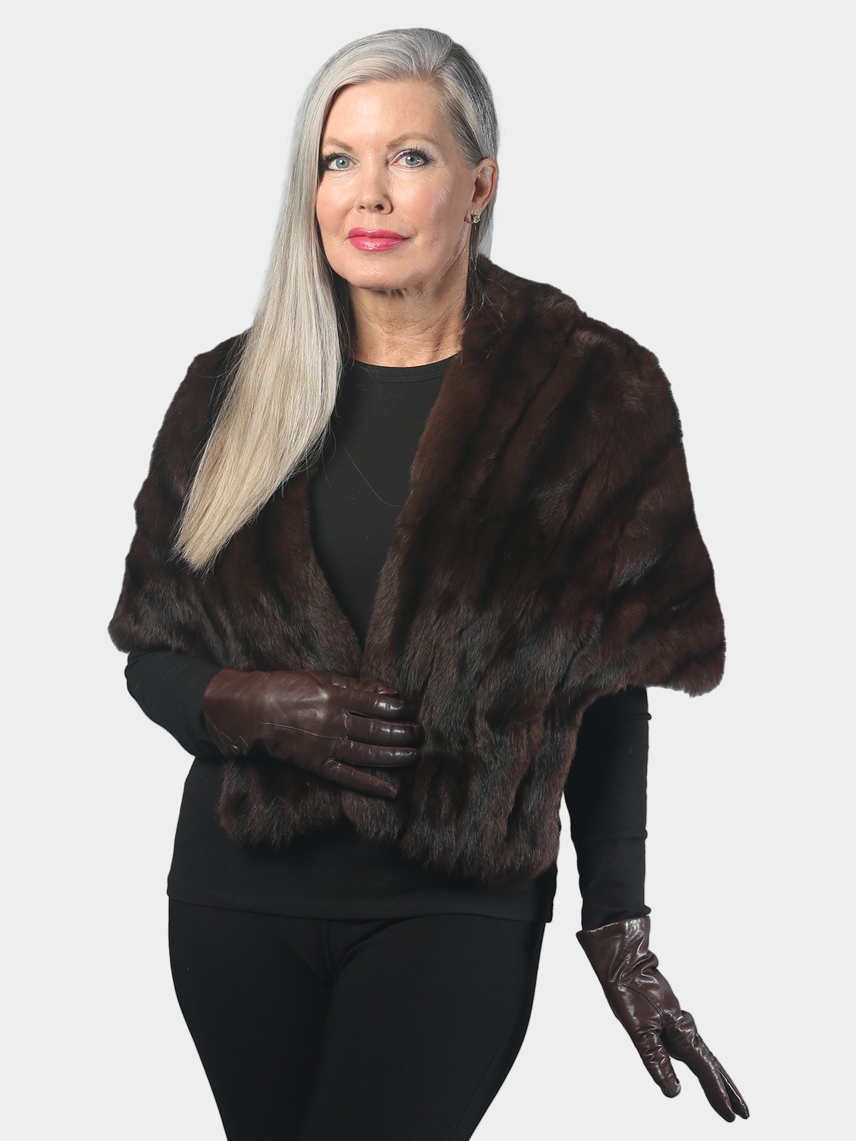 Woman's Natural Brown Squirrel Fur Stole