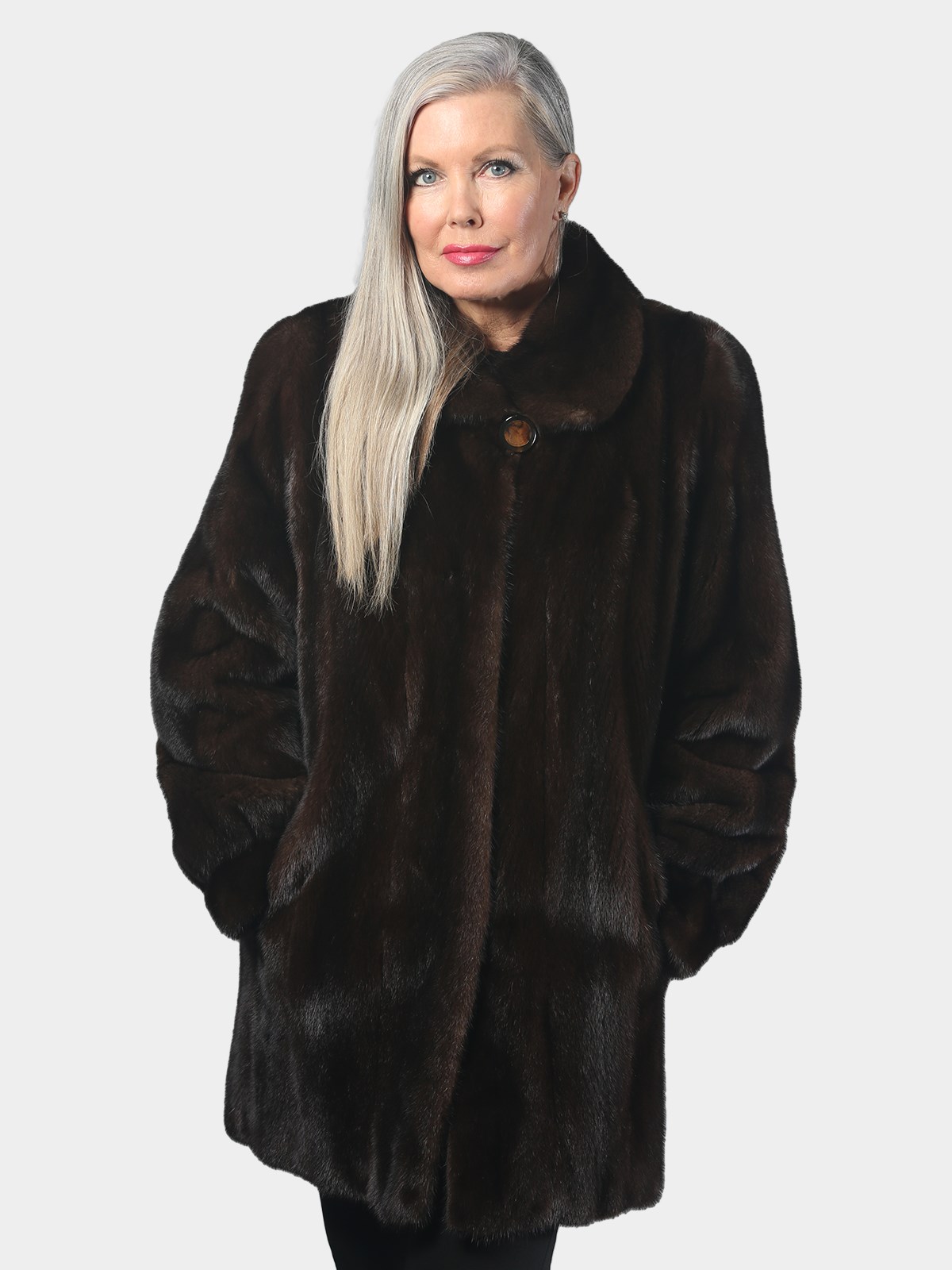 Woman's Natural Mahogany Female Mink Fur Stroller