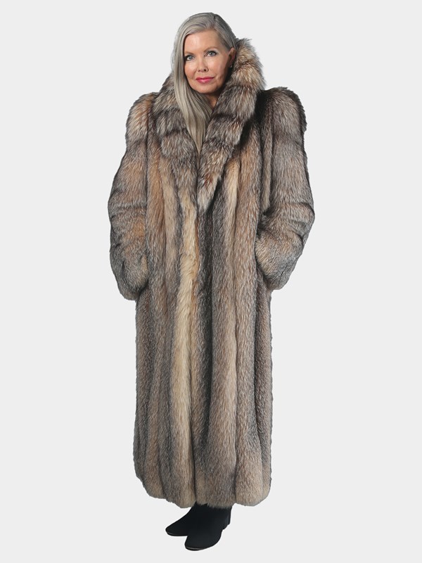 Woman's Natural Criptal Fox Fur Coat