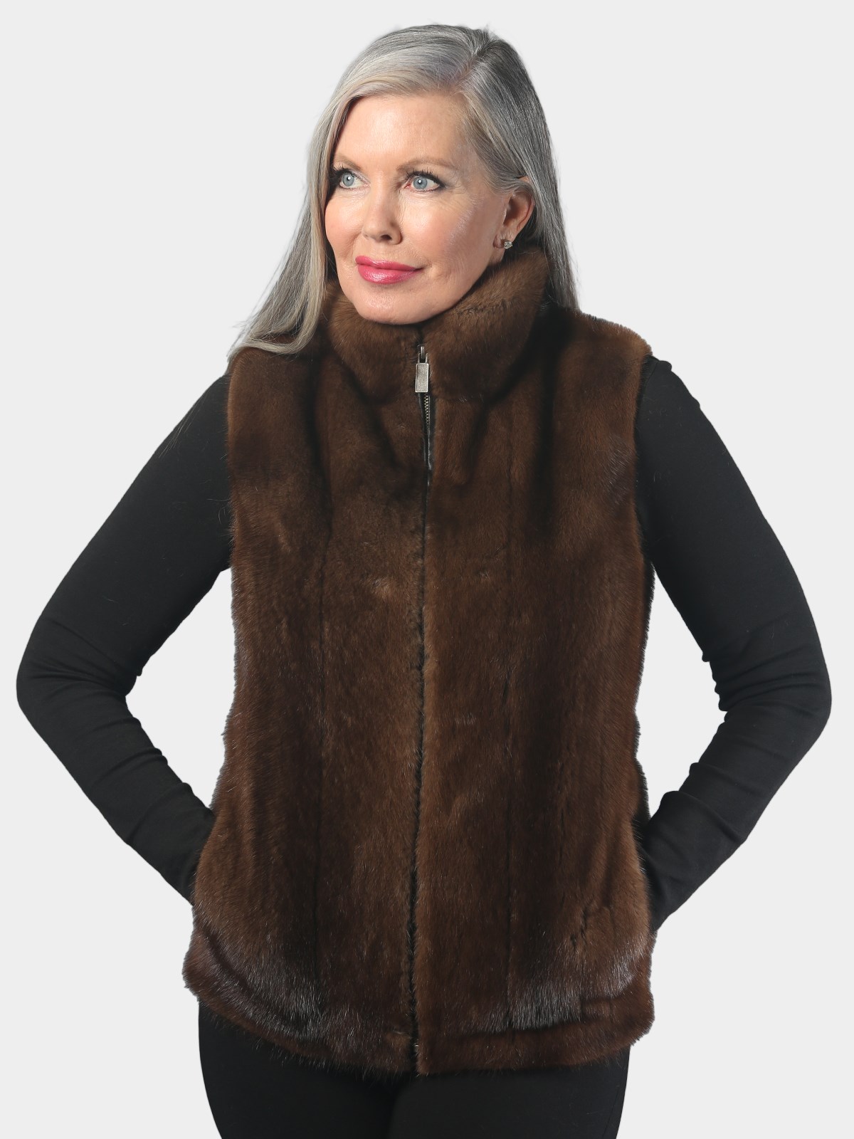 Woman's Natural Lunaraine Female Mink Fur Vest
