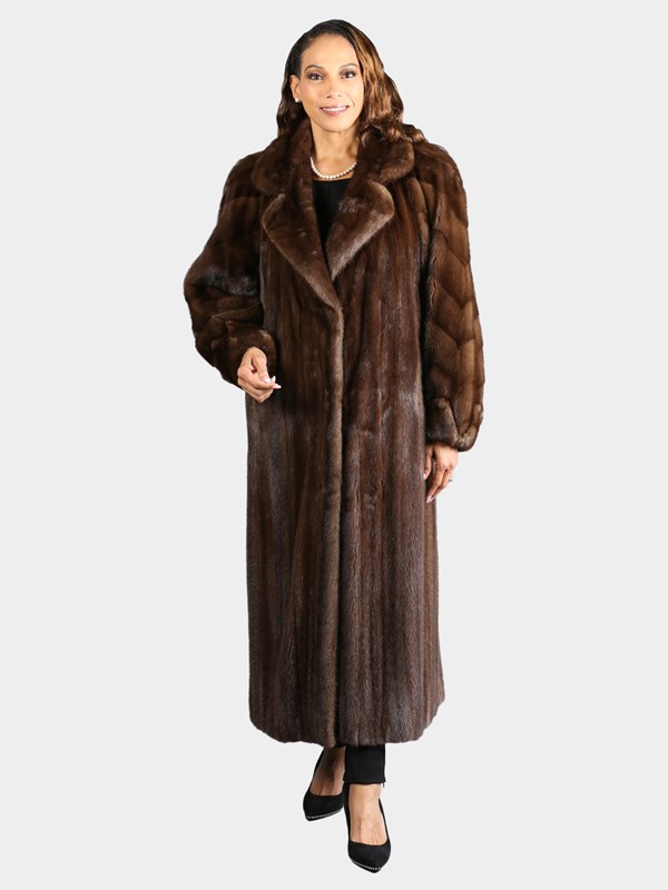 Woman's Natural Mahogany Female Mink Fur Coat