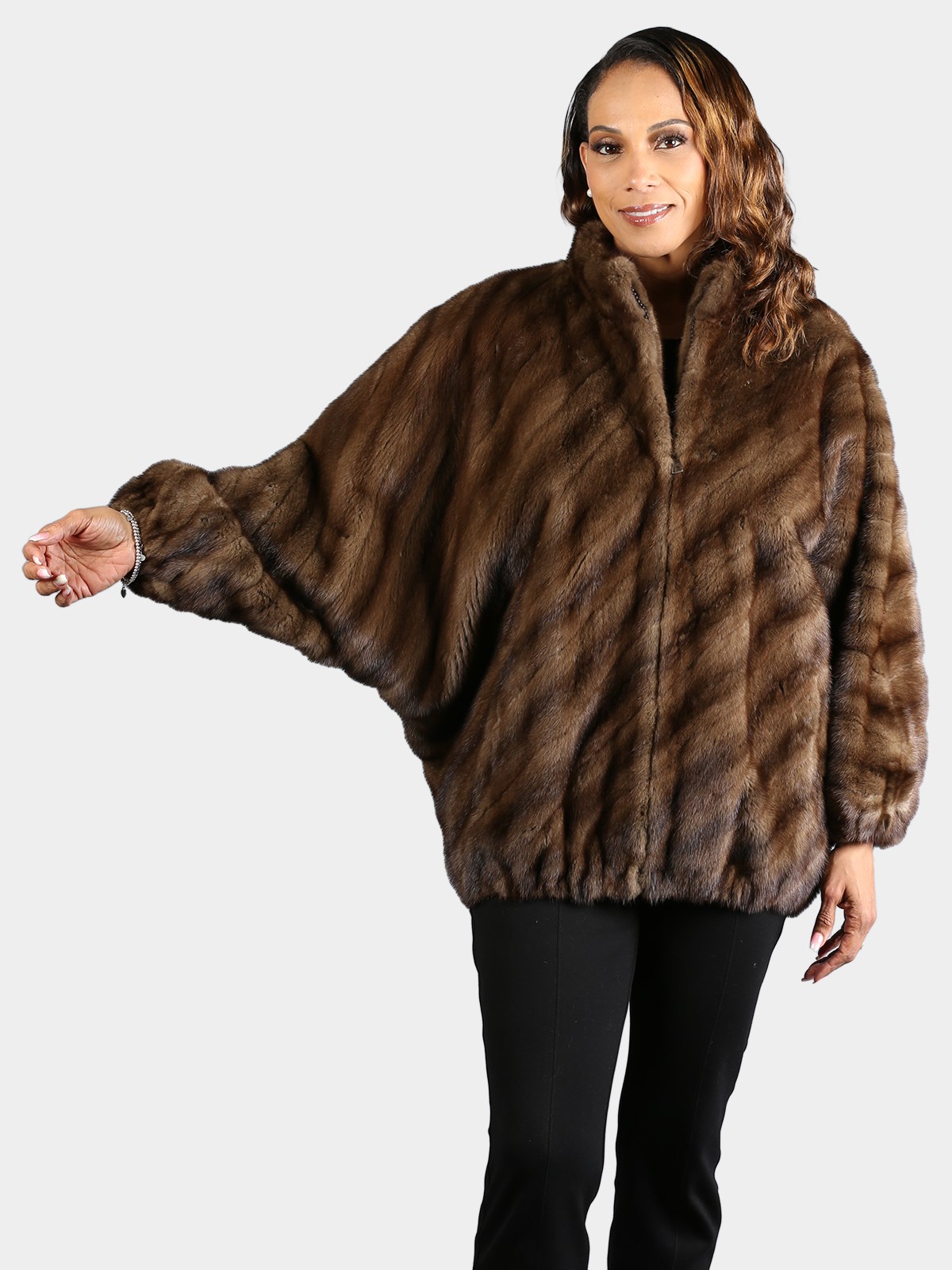 Woman's Natural Lunaraine Female Mink Fur Jacket