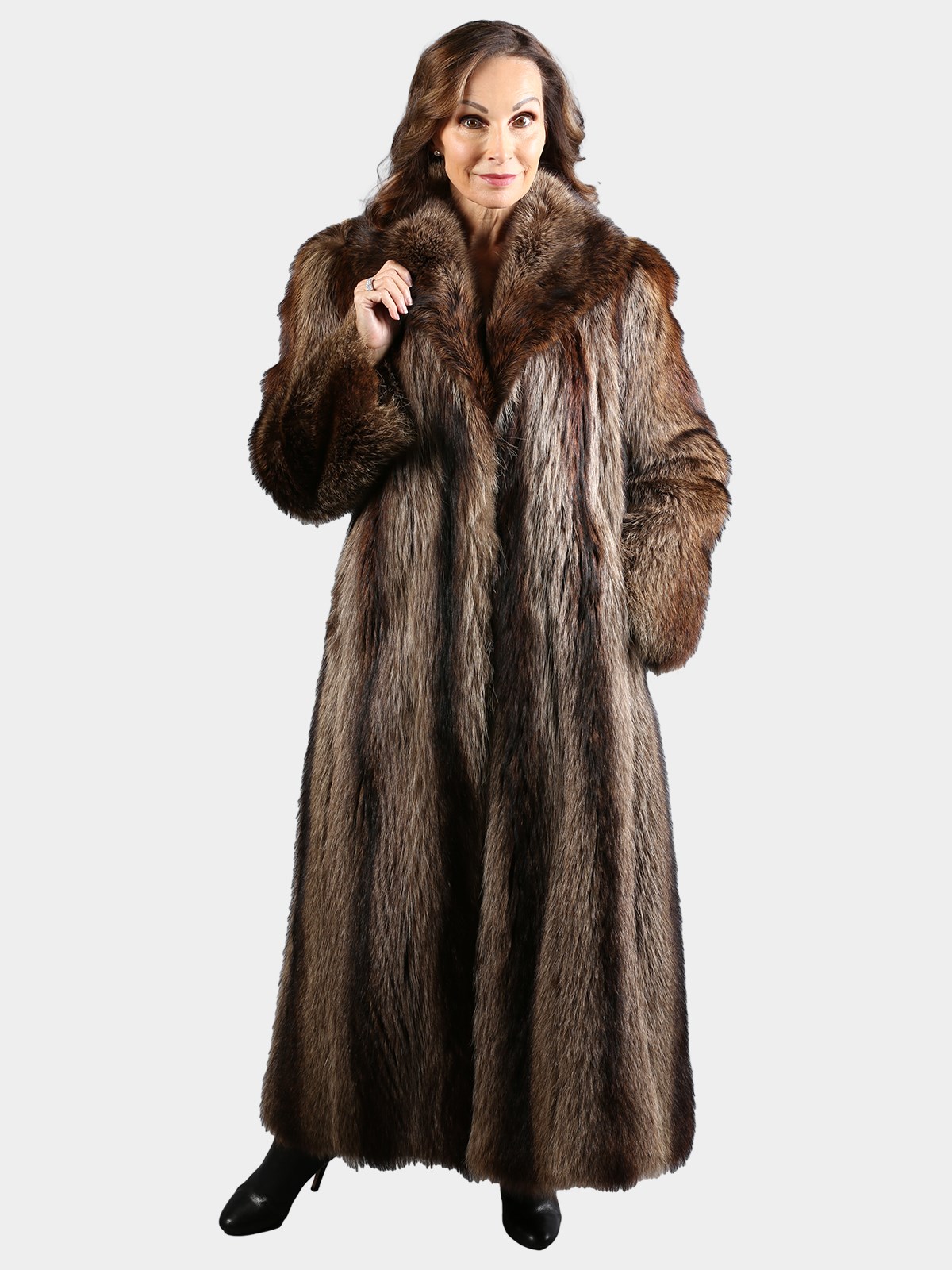 Woman's Vintage Natural Racoon Fur Coat
