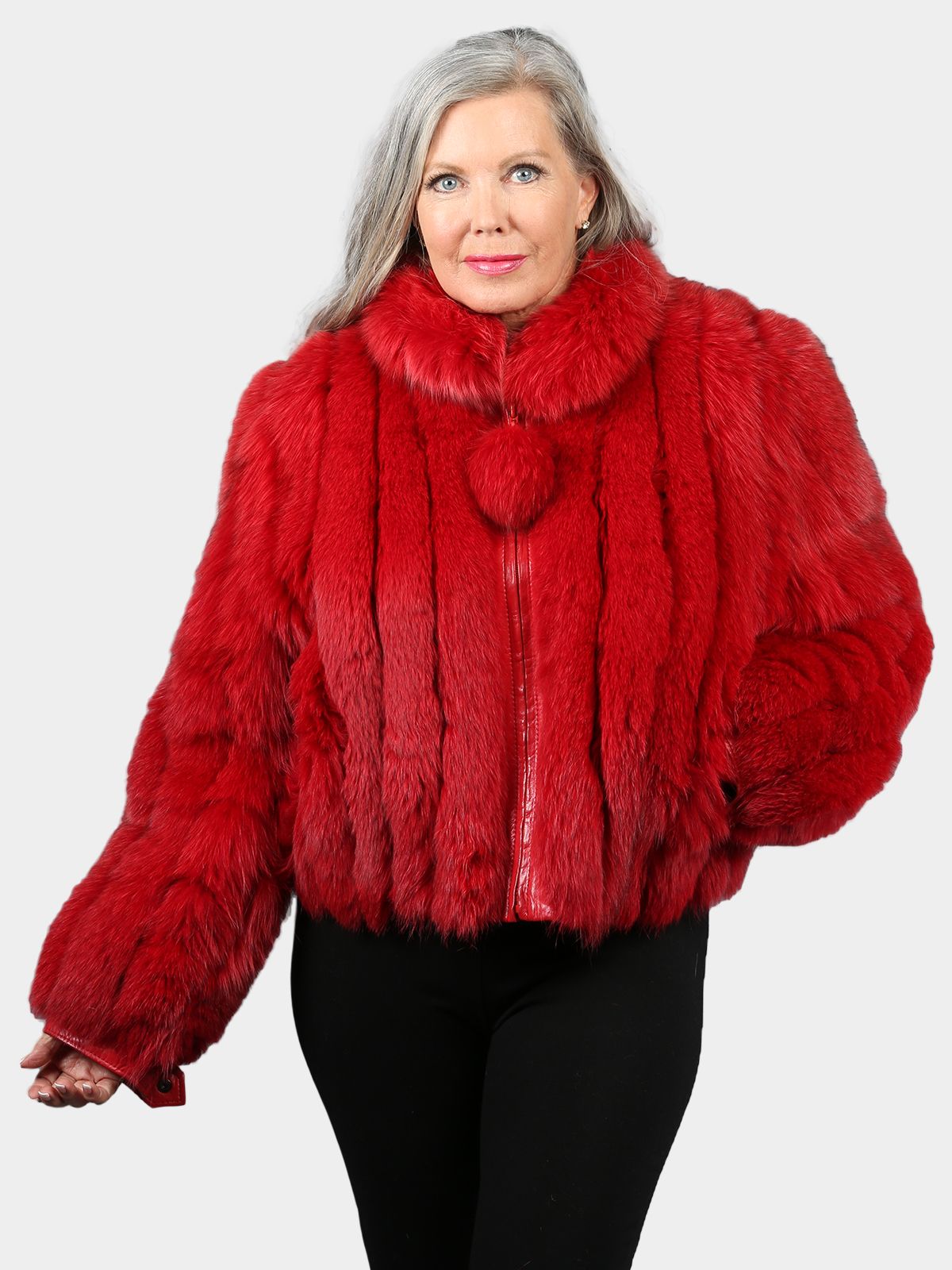 Woman s Dyed Red Fox Fur Fox Jacket Estate Furs