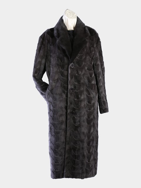 Man's Natural Blue Iris Sculptured Mink Coat