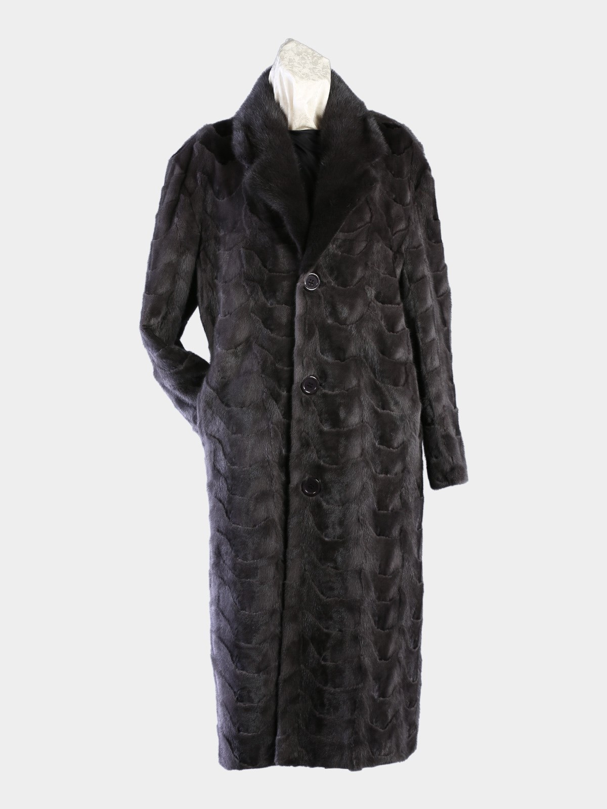 Man's Natural Blue Iris Sculptured Mink Coat
