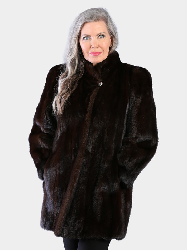 Woman's Natural Dark Mahogany Female Mink Fur Stroller