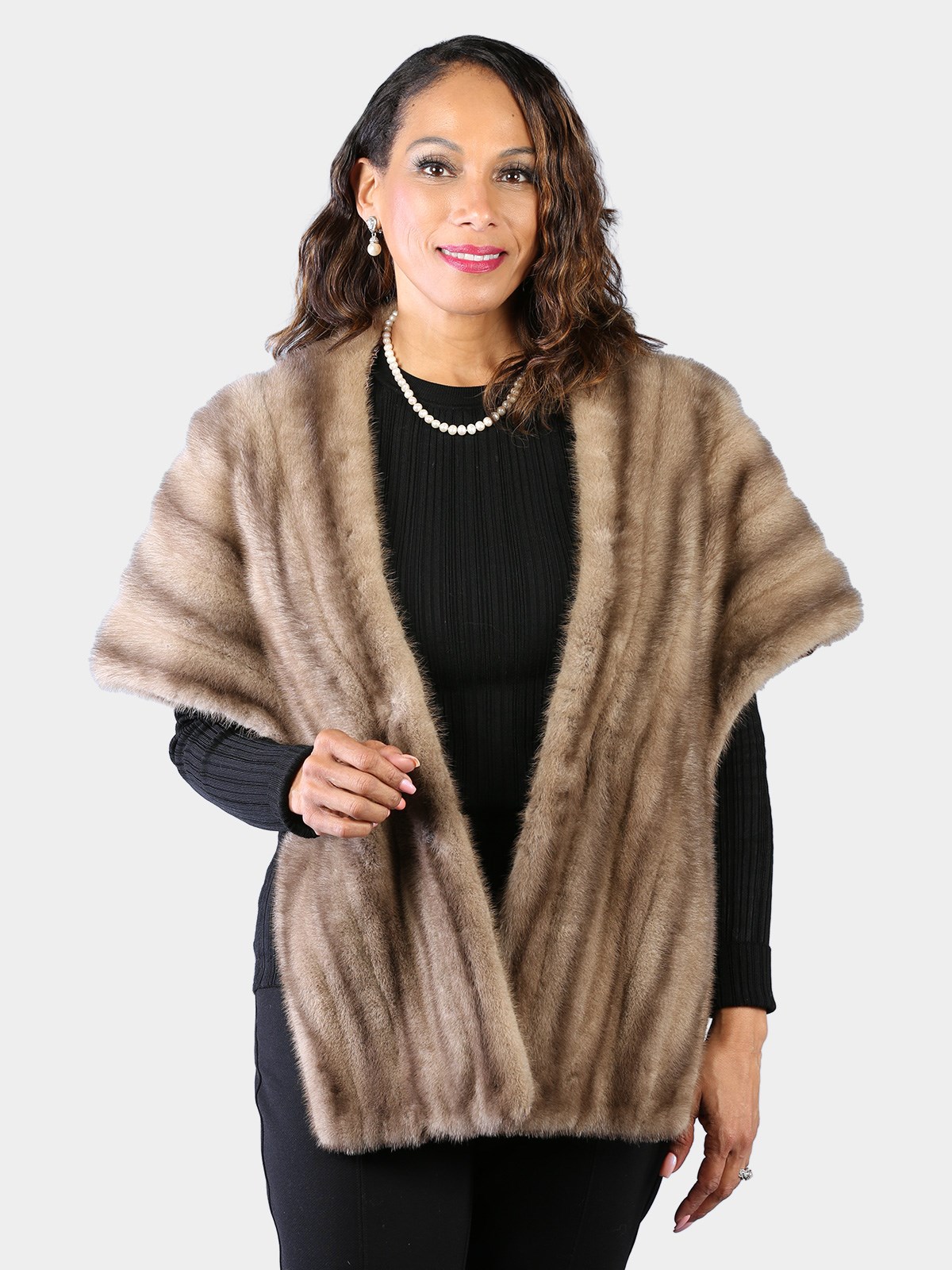 Woman's Vintage Natural Pastel Female Mink Fur Stole
