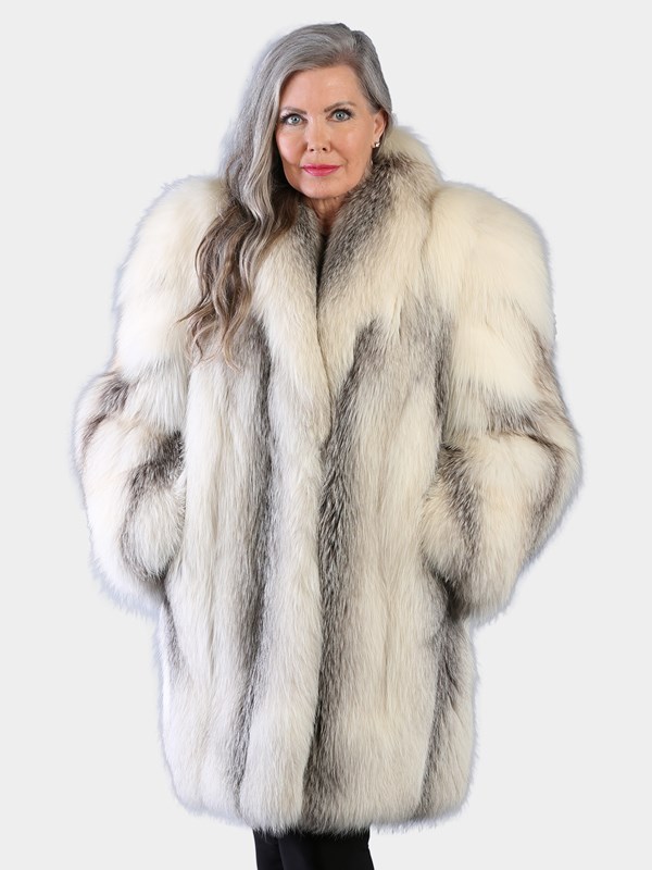 Woman's Natural Glacial Fox Fur Stroller