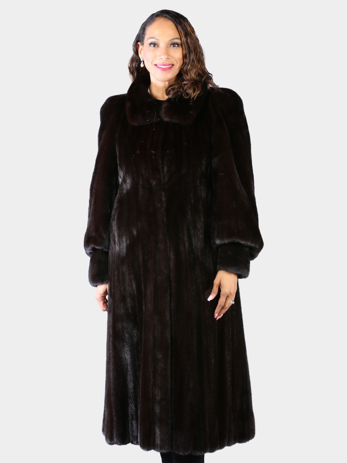 Woman's Deepest Mahogany Female Mink Fur Coat